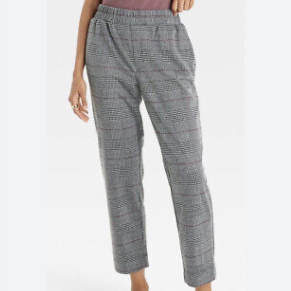 A New Day | Cropped dark gray plaid Pants elastic waist